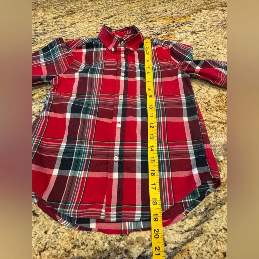 Ralph Lauren Boys Size 5 Red Plaid Button Down Shirt